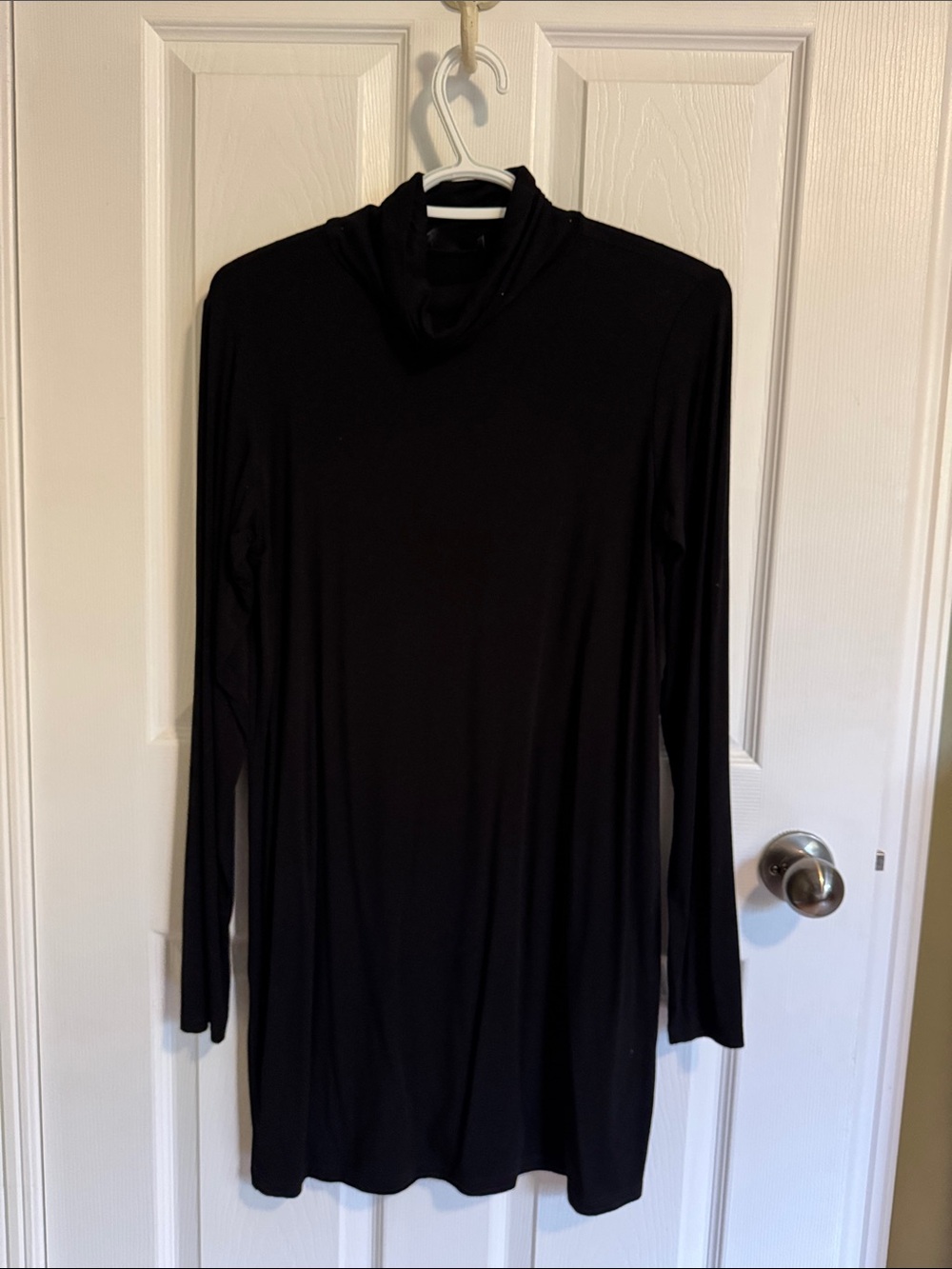 Classic Black Long-Sleeve Turtleneck Dress
